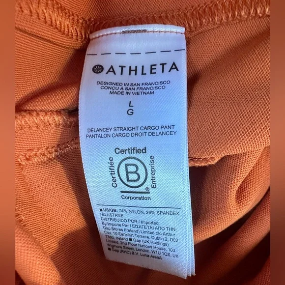 Athleta Delancey Straight Cargo Pant Orange - Picture 12 of 14